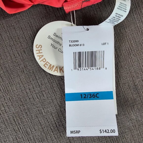 Contours By Coco Reef Bloom Iconic Belted High Neck One Piece Swimsuit Size 12 - Picture 7 of 10